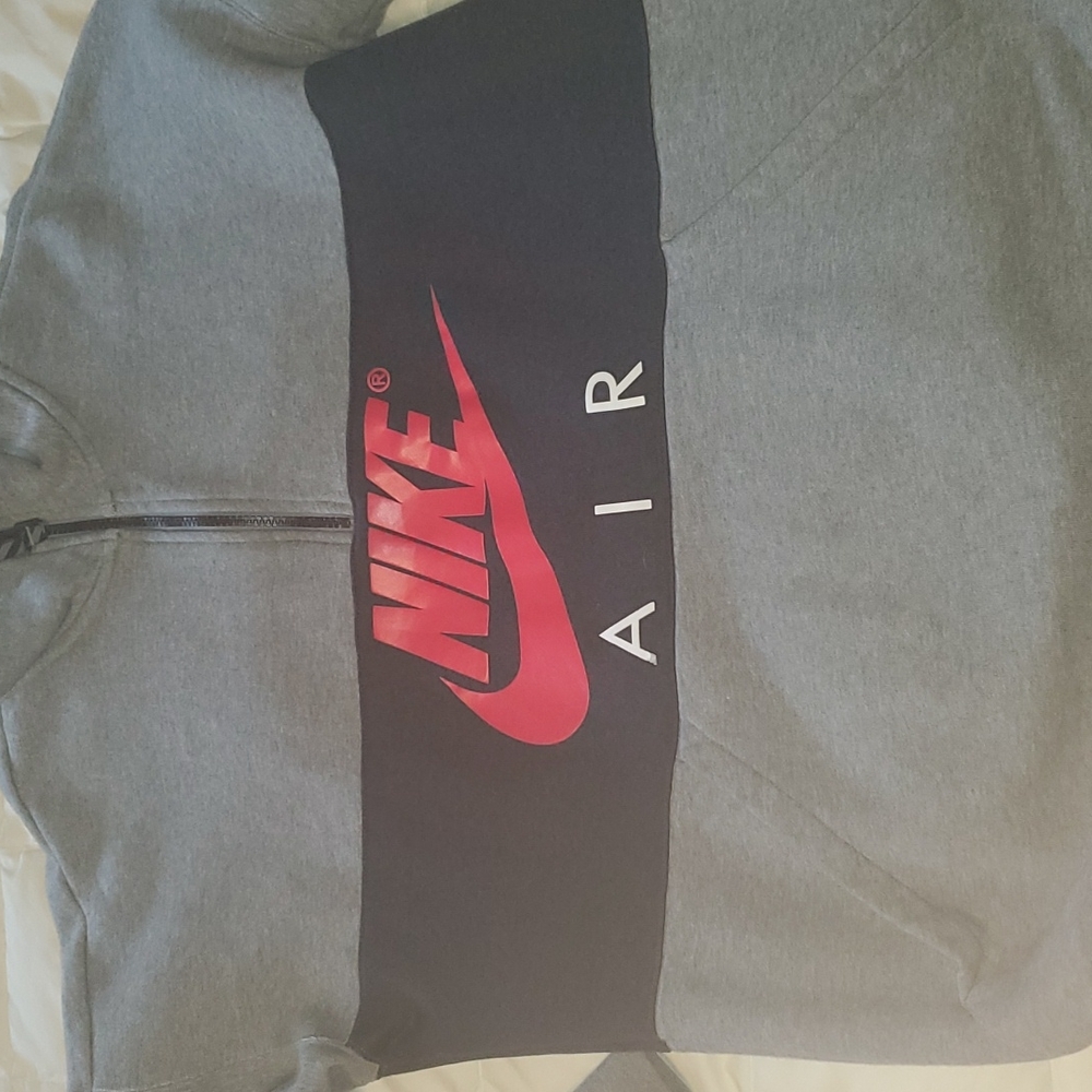 large grey sweatshirt